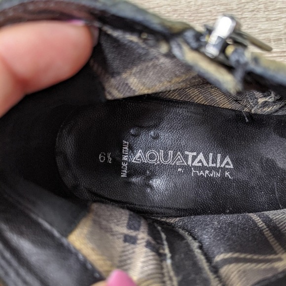 AQUATALIA • Suede Army Green Ankle Boots Sz 6.5 - Picture 3 of 7